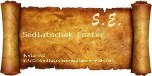 Sedlatschek Eszter névjegykártya